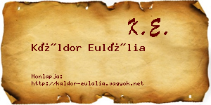 Káldor Eulália névjegykártya